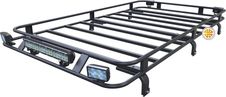 Багажник экспедиционный Podgotoffka 2200х1250х120 с креплениями на водостоки для Mitsubishi Pajero II 5 дв. 1991-1997. Артикул PGT-B.95.02