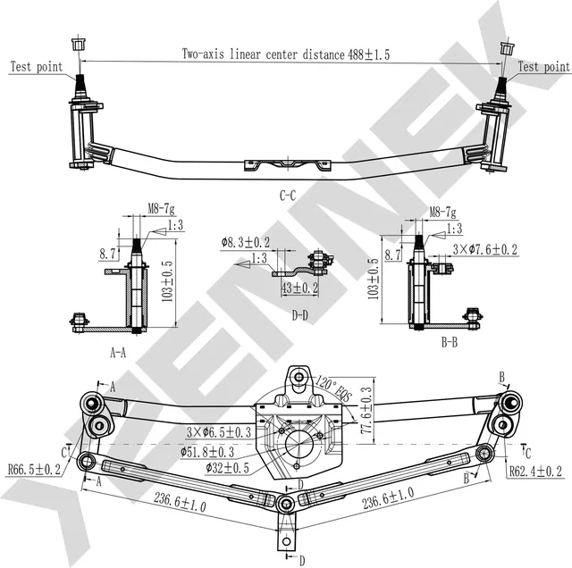 Трапеция стеклоочистителя AUDI A3 (8L1) 1996-2003 VW GOLF IV/BORA 1997-2005 SKODA OCTAVIA /COMBI ZENNEK DWL0005 Zennek. Артикул DWL0005