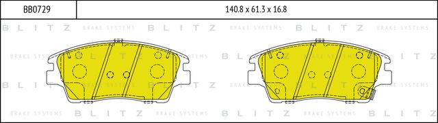 Колодки тормозные дисковые (Blitz). Артикул BB0729
