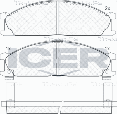 Тормозные колодки Icer передние для Nissan Terrano I 1986-1995. Артикул 140885