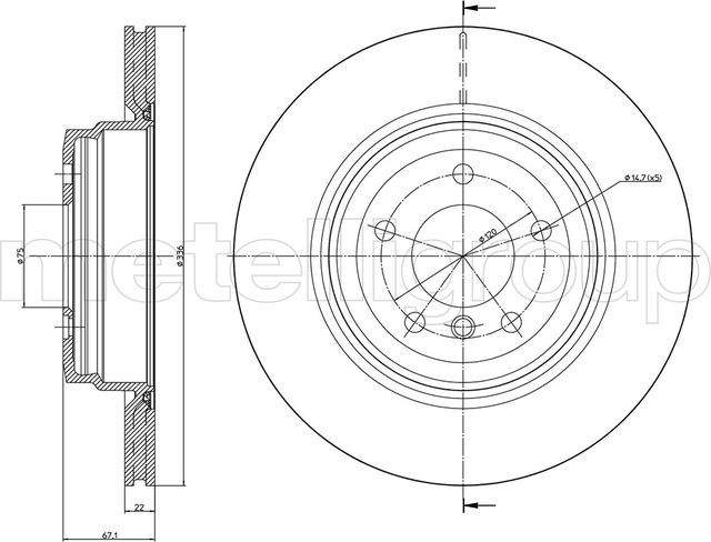 Тормозной диск Metelli. Артикул 23-0873C
