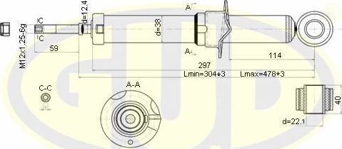 Амортизатор G.U.D.. Артикул GSA341322
