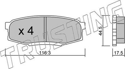 Тормозные колодки Trusting. Артикул 838.0