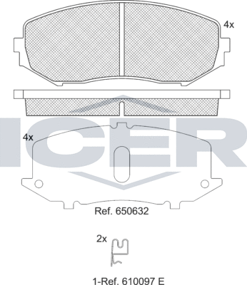 Тормозные колодки Icer. Артикул 181747