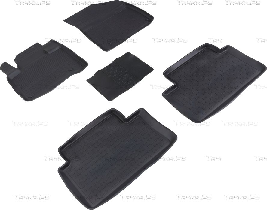 Коврики резиновые Seintex с высоким бортиком для салона Citroen C5 II 2008-2026. Артикул 01483