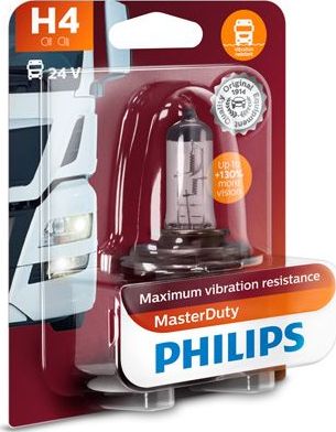 H4 24V- 75/70W (P43t) (вибростойкая) MasterDuty (блистер 1шт.) Philips MasterDuty. Артикул 13342MDB1