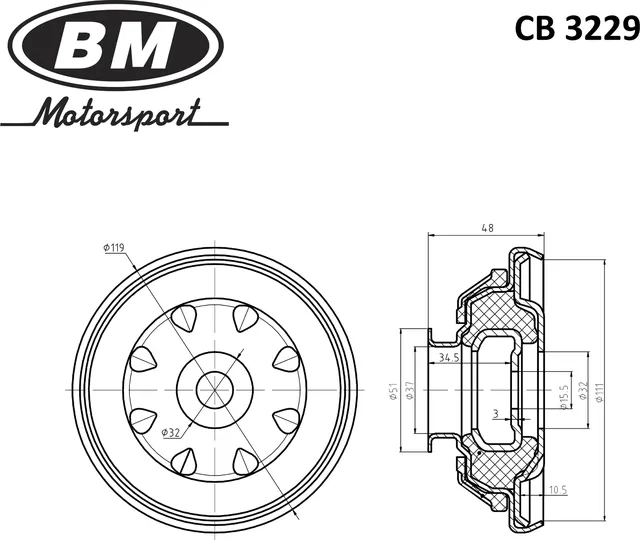 Опора амортизатора OPEL ASTRA H верх. (BM). Артикул CB3229