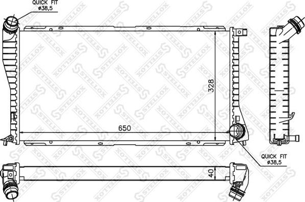 Радиатор охлаждения двигателя Stellox. Артикул 10-25296-SX