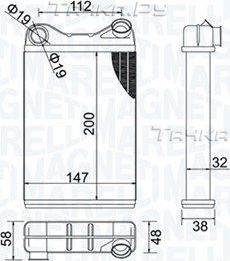 Радиатор отопителя (печки) Magneti Marelli. Артикул 350218456000