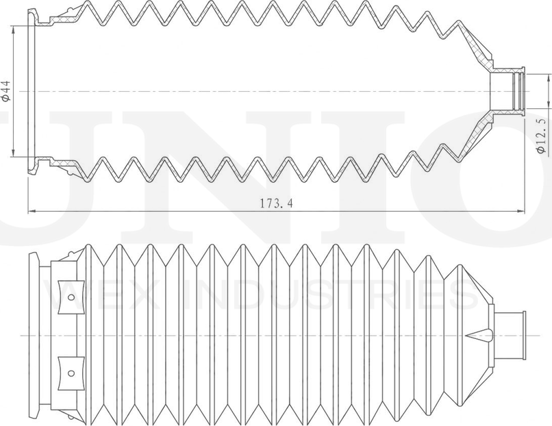 Пыльник рулевой рейки (Unio). Артикул DUC-20035