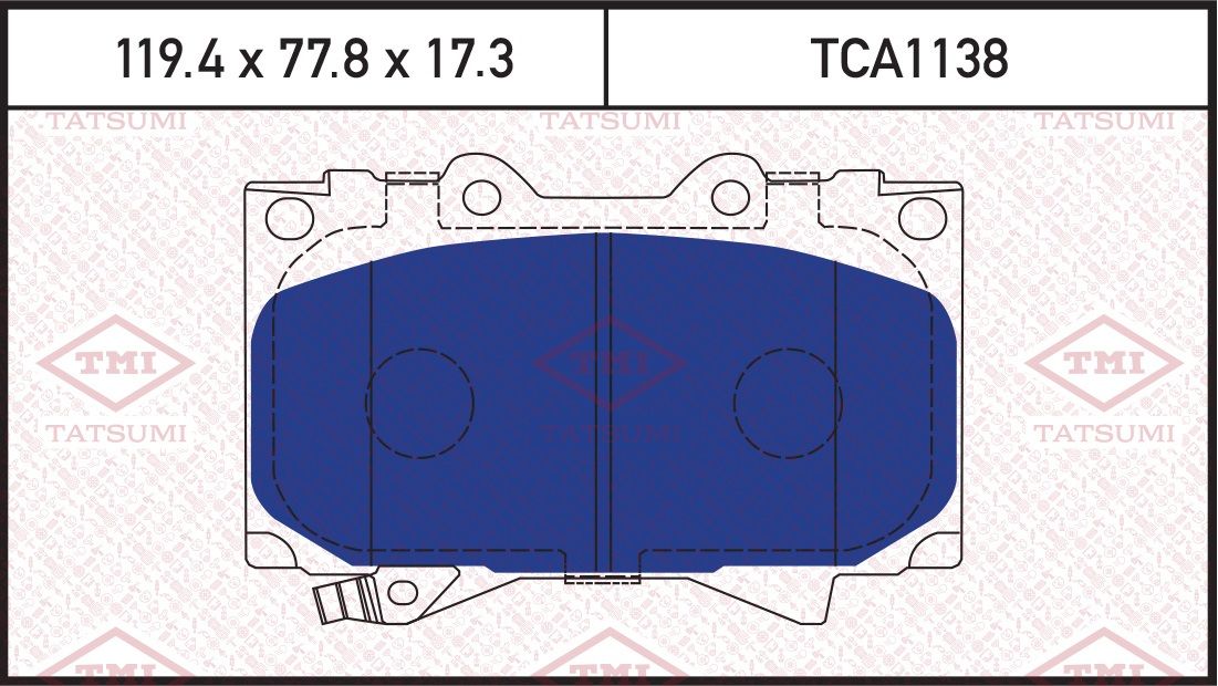 Колодки тормозные TOYOTA LAND CRUISER 98- перед. (Tatsumi). Артикул TCA1138