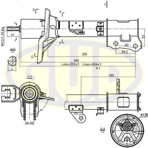 Амортизатор G.U.D.. Артикул GSA333493