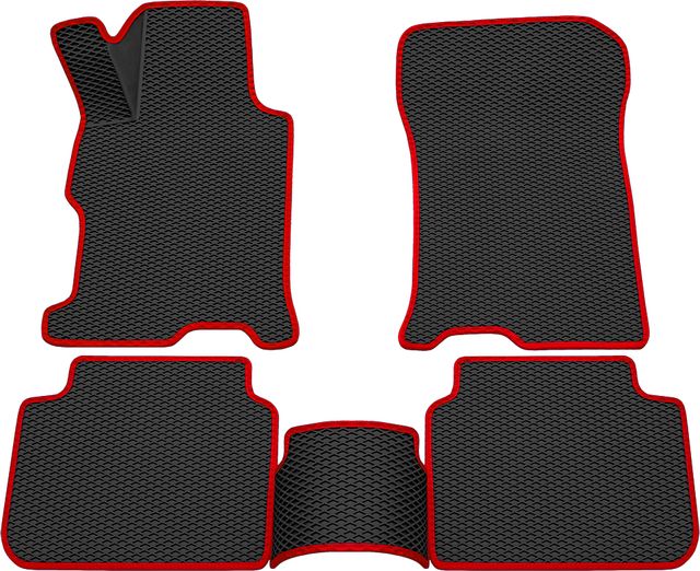 Коврики Rezkon 3D EVA Ромб резиновые для салона Honda Accord IX 2012-2015 Красный кант. Артикул 9219005204