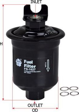 Топливный фильтр Sakura для Mitsubishi Eclipse II 1995-1999. Артикул FS-1027