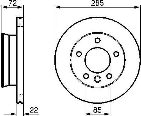 Тормозной диск Bosch передний для Mercedes-Benz Sprinter 903 1995-2006. Артикул 0 986 479 212