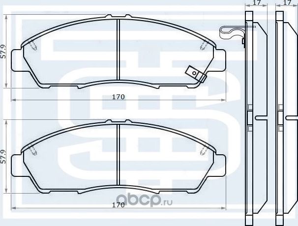Колодки тормозные передние (Starke). Артикул 179780