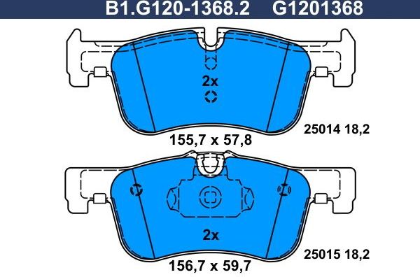 Тормозные колодки Galfer. Артикул B1.G120-1368.2