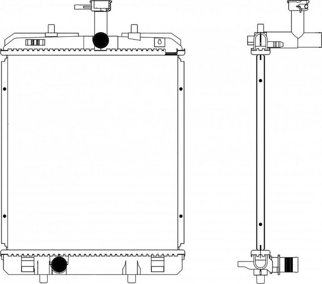 Радиатор охлаждения двигателя Sakura для Citroen C1 I 2005-2014. Артикул 3461-2009