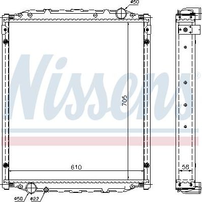 Радиатор охлаждения двигателя Nissens для MAN M2000 1995-2007. Артикул 67220A