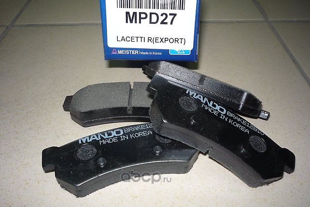 КОМПЛЕКТ КОЛОДОК ТОРМОЗНЫХ ДИСКОВЫХ DAEWOO/CHEVROLET MPD27 (Mando). Артикул mpd27