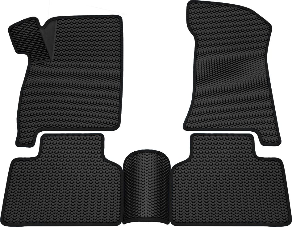 Коврики Rezkon 3D EVA ромб резиновые для салона Lada ВАЗ Богдан 2009-2014 Черный кант. Артикул 9239050101