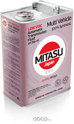 MITASU 4L LOW VISCOSITY MV ATF МАСЛО ТРАНСМИСИОННОЕ /GM DEXRON-VI MB 236.12/14/. Артикул MJ3254