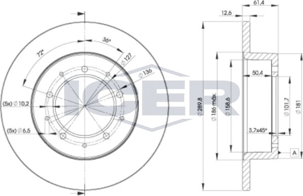 Тормозной диск Icer. Артикул 78BD0461-2