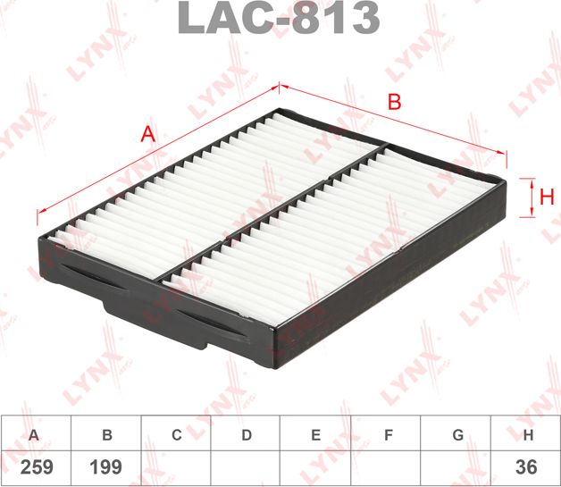 Салонный фильтр LYNXauto. Артикул LAC-813