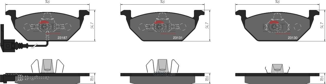 Колодки тормозные дисковые передние к-т AUDI A3 >03/VW G4/G5/SKODA OCTAVIA 1.4/1.6 (Kotl) Kotl. Артикул 1658kt