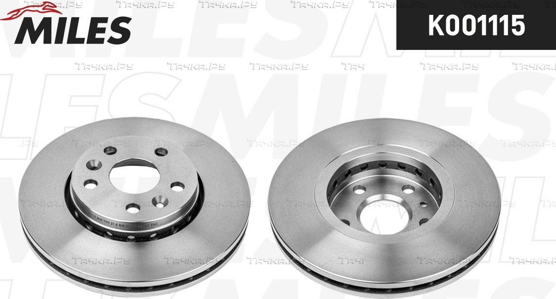 Тормозной диск Miles передний для Renault Laguna I 1993-2001. Артикул K001115