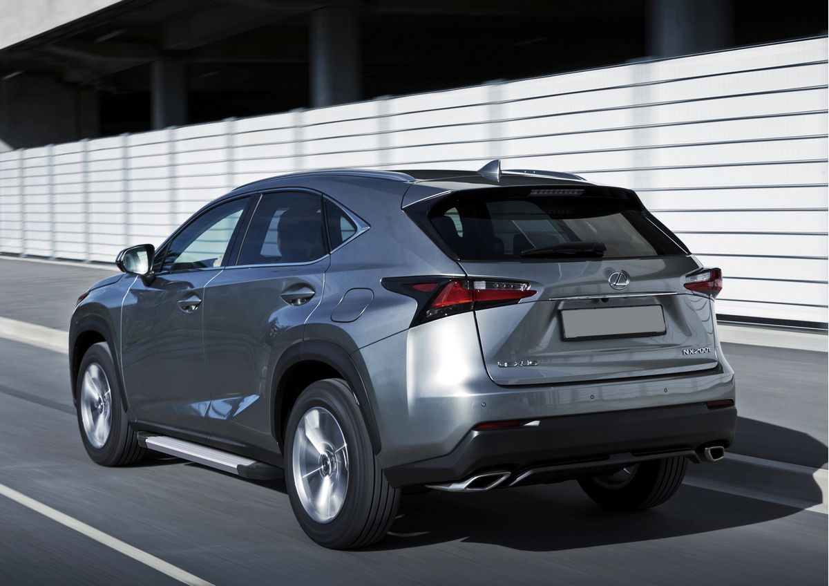 Пороги алюминиевые Rival Silver для Lexus NX 2014-2017. Артикул F173AL.3202.1