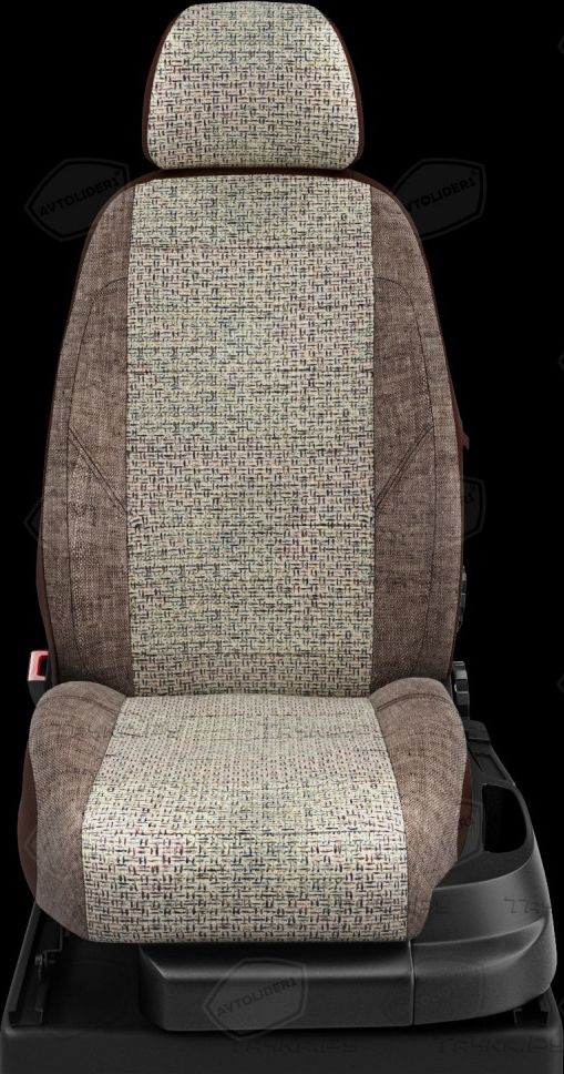 Чехлы Автолидер на сидения для Ford C-Max I 2003-2010, цвет Шато-блеск-серый-шоколад. Артикул FD13-0401-LEN03