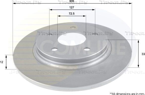 Тормозной диск Comline Comline задний для Chrysler Grand Voyager V 2007-2026. Артикул ADC2323