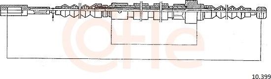 Трос ручника (тросик ручного тормоза) Cofle. Артикул 10.399