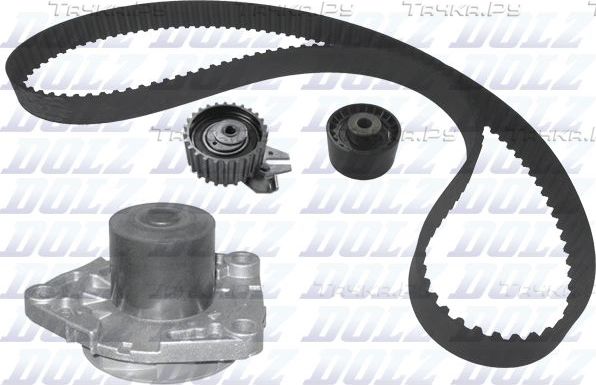 Помпа (водяной насос) с комплектом ремня ГРМ Dolz для Alfa Romeo 147 I 2002-2010. Артикул KD084
