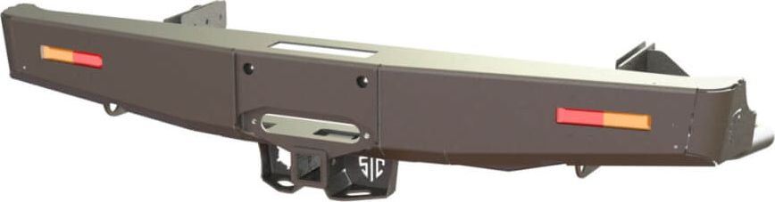 Бампер силовой STC задний для Mitsubishi L200 IV 2013-2015 (длинный кузов) с квадратом под фаркоп. Артикул STC-ML200/13-BR