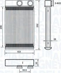 Радиатор отопителя (печки) Magneti Marelli для Saab 9-5 II 2010-2012. Артикул 350218478000