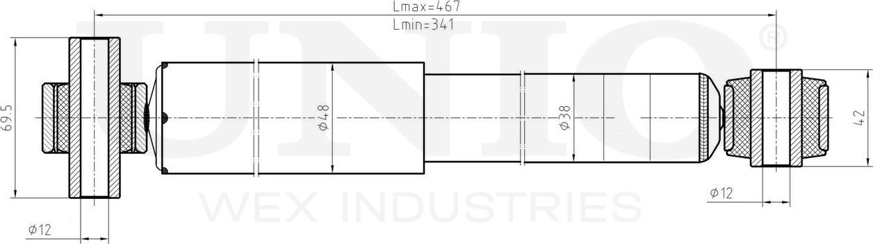 Амортизатор подвески (Unio). Артикул SAB-10648