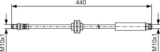 Тормозной шланг Bosch задний для Fiat Ducato III 2006-2026. Артикул 1 987 481 484