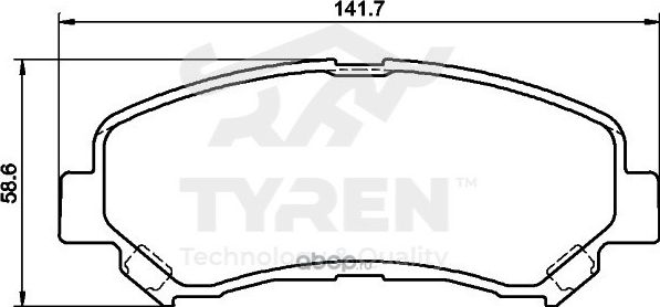 Колодки тормозные дисковые | перед | (Tyren). Артикул TYR1212231