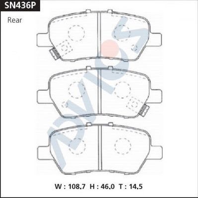 Тормозные колодки Advics передние/задние для Honda Stream I 2001-2006. Артикул SN436P