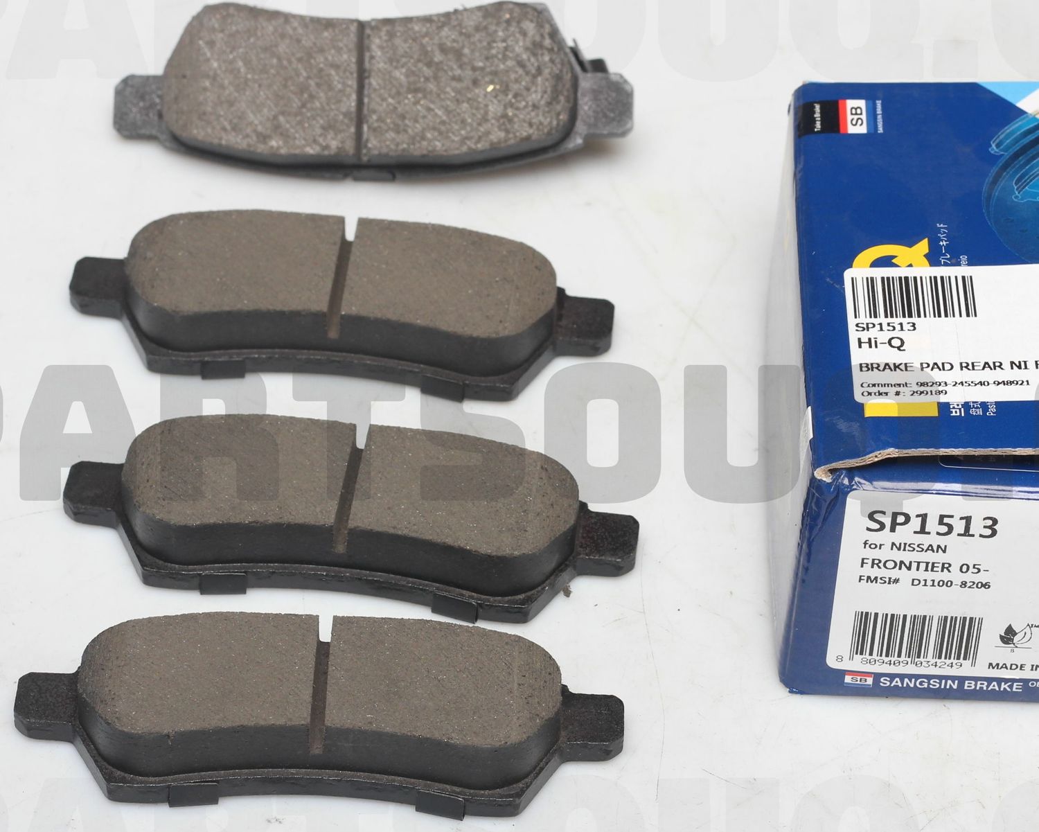 Тормозные колодки Sangsin Hi-Q. Артикул SP1513