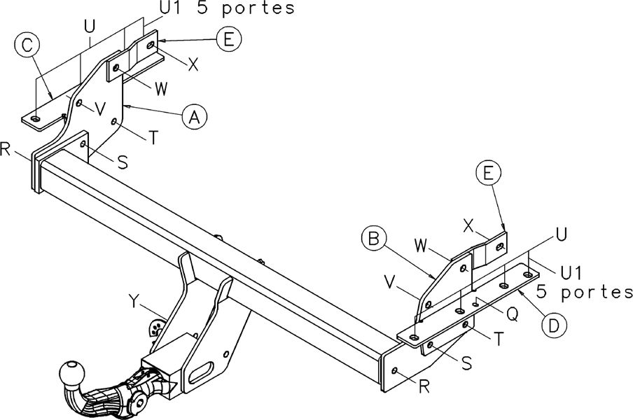 Фаркоп Westfalia (оригинал) для Mitsubishi Pajero IV 2007-2026. Быстросъемный крюк. Артикул 340072600001