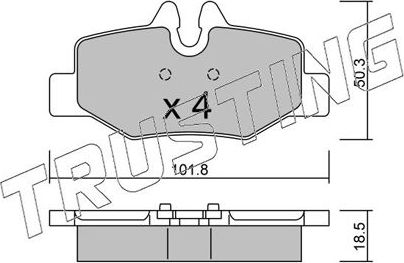 Тормозные колодки Trusting задние для Mercedes-Benz Vito II (W639) 2003-2014. Артикул 592.0