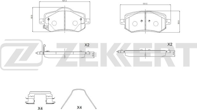 Тормозные колодки Zekkert. Артикул BS-1441