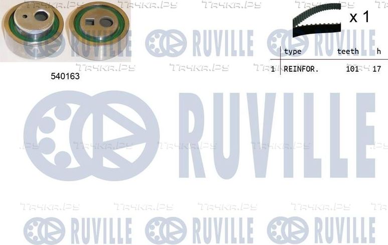 Ремень ГРМ с роликами (комплект) Ruville для Citroen C15 1987-1996. Артикул 550330