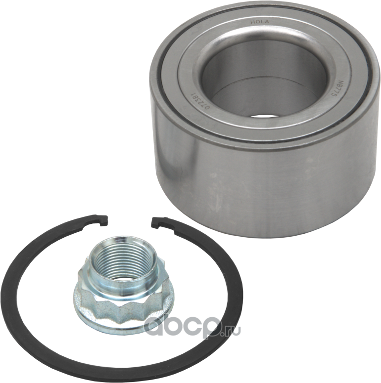 Подшипник ступицы, комплект, передний, подшипник, стопорное кольцо, гайка, TOYOTA  Camry V3,V4,V5 (Hola). Артикул NB775