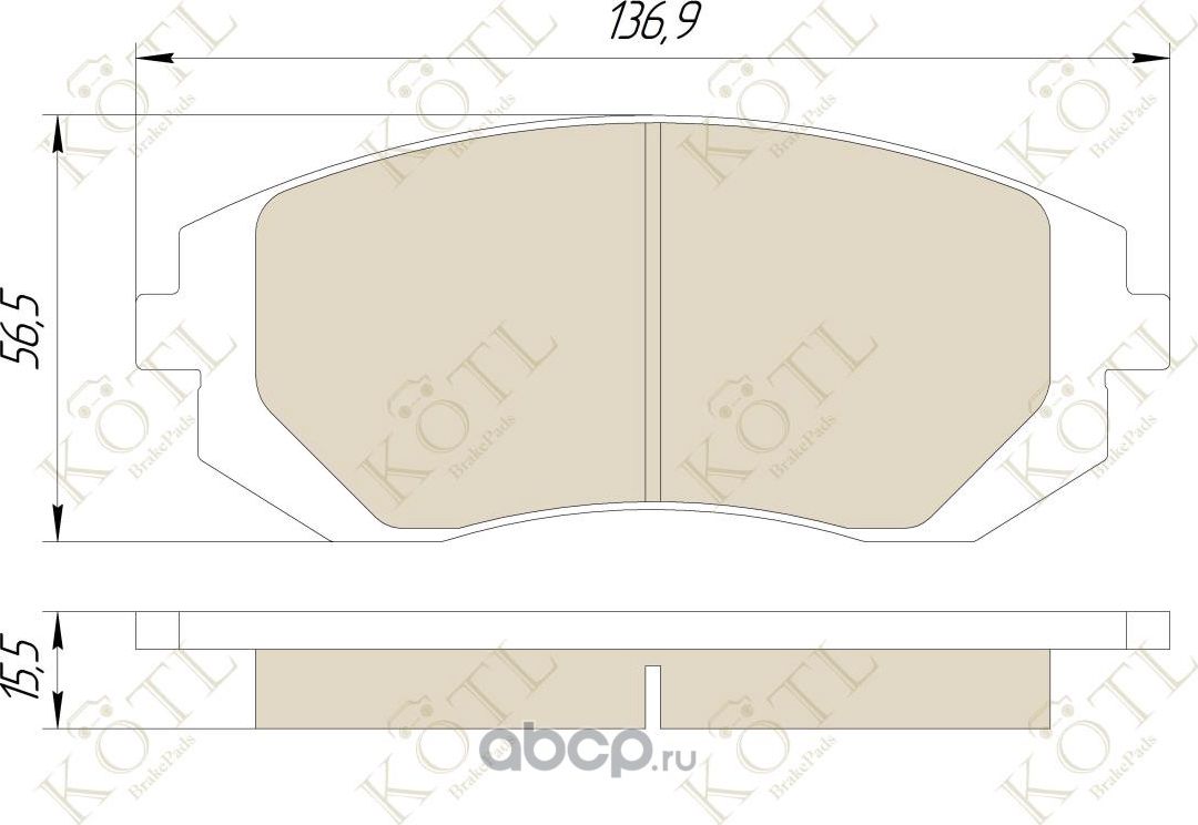 Колодки тормозные дисковые передние к-т SUBARU FORESTER 01-/IMPREZA 01-/LEGACY 98- (Kotl) Kotl. Артикул 3328kt