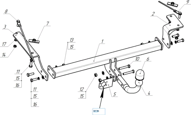 Фаркоп Oris (ранее Bosal) для Москвич 3 2022-2026. Артикул 3328-A
