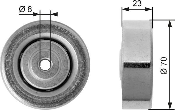 Натяжной ролик (натяжитель) приводного поликлинового ремня Gates DriveAlign®. Артикул T36161